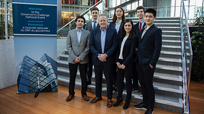 Rida Aamer in the U of T team at the Bank of Canada Governor's Challenge