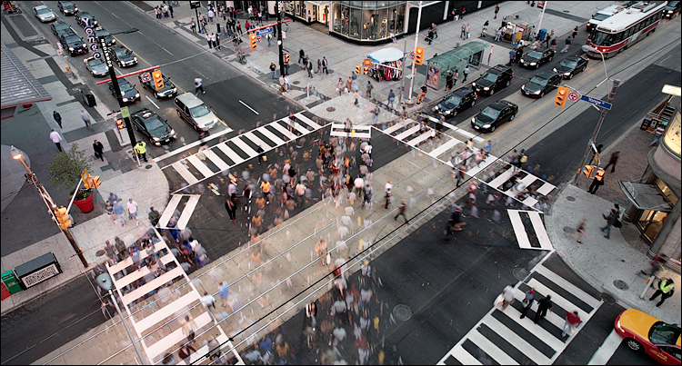 busy city intersection